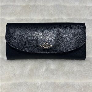 Coach Midnight Black Leather Clutch/Wallet